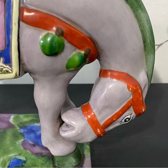 Vintage Chinese Tang Dynasty War Horse Ceramic Figurine - Picture 8 of 13